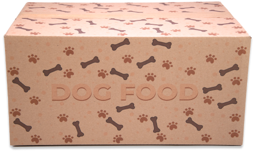 karton klapowy z nadrukiem firmowym logo firmy na dłuższych bokach pudełka